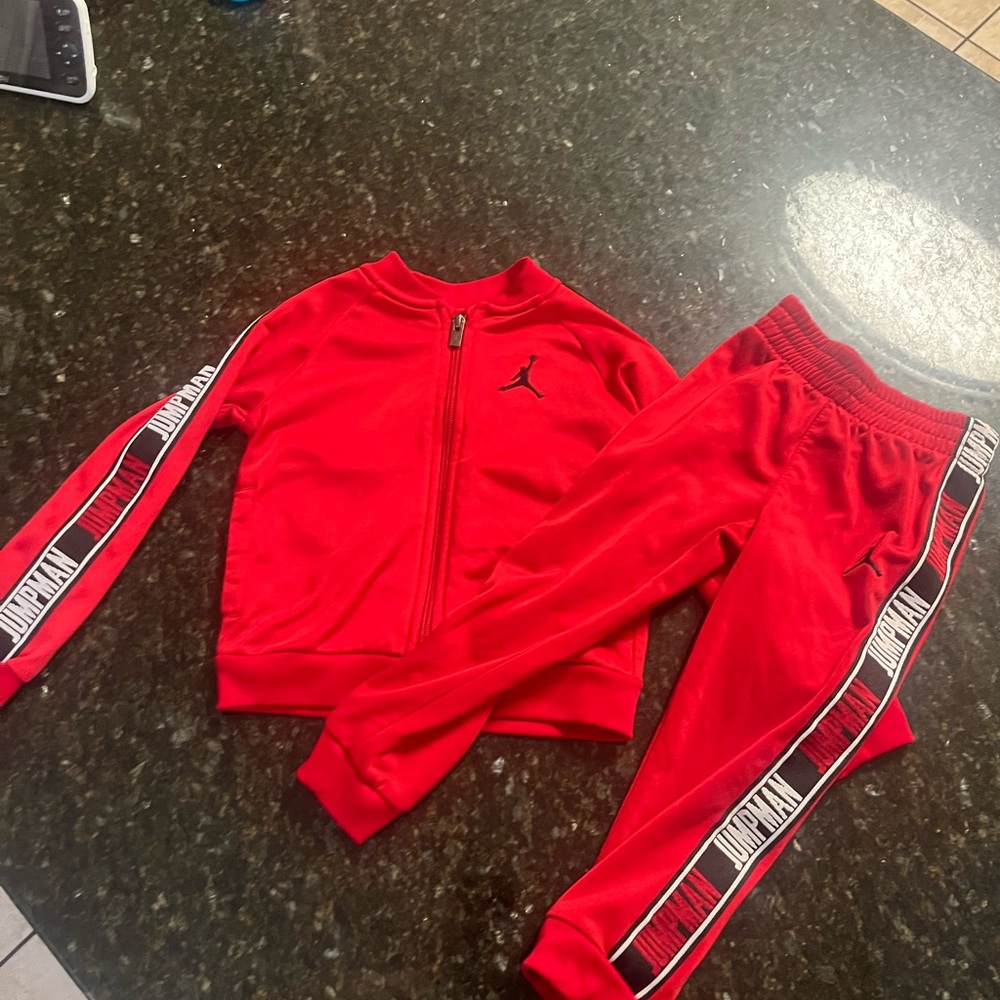 Jordan Kids' Red Tracksuit with Logo